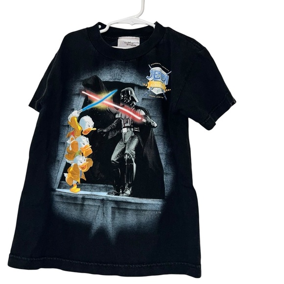 Disney world Child Shirt Star Wars 2011 Darth Vader Hewy Dewy Louie sz M Jedi - Picture 1 of 3